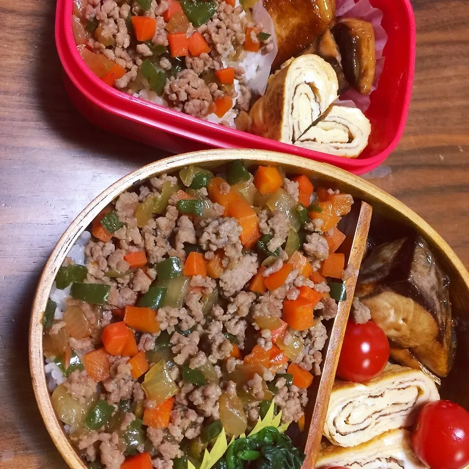 野菜たっぷり肉そぼろ弁当♪|おいもさん