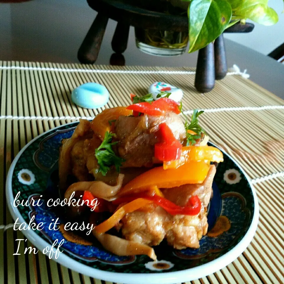 鶏と蓮根のカレー炒め|ぶりさんさん