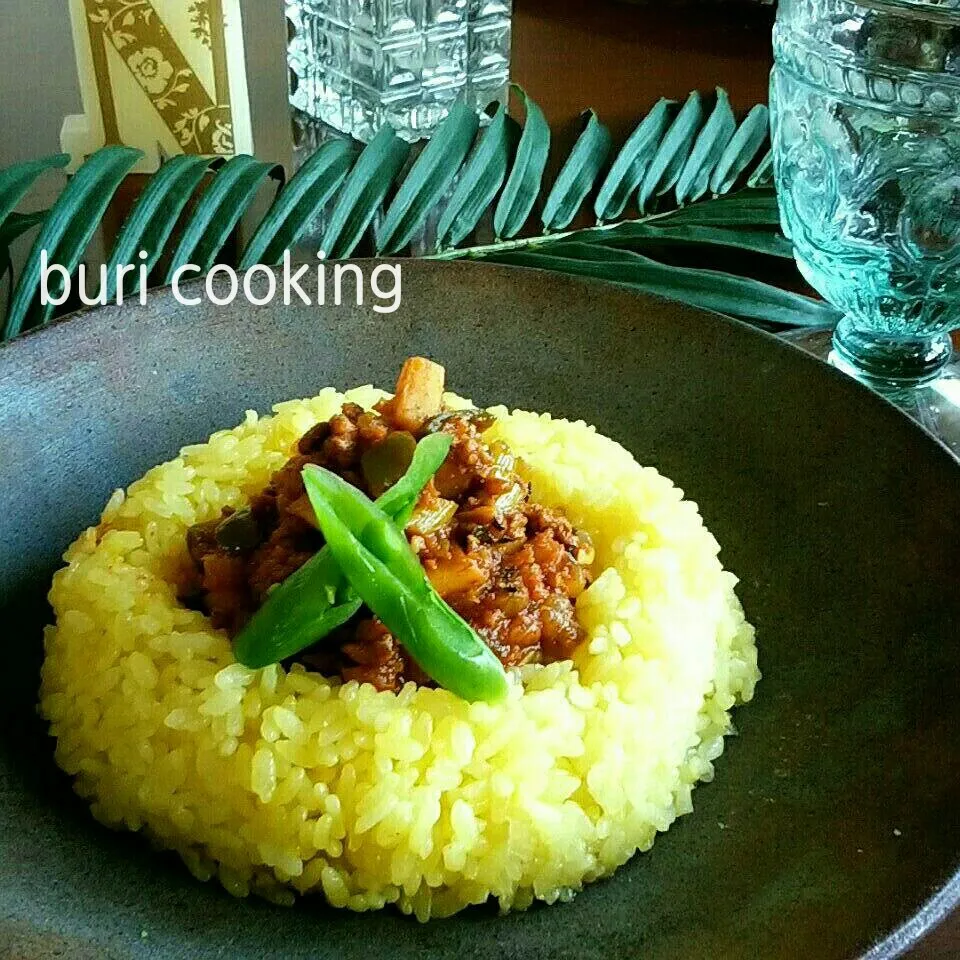 Snapdishの料理写真:麺つゆで作る筍のキーマカレー♪|ぶりさんさん