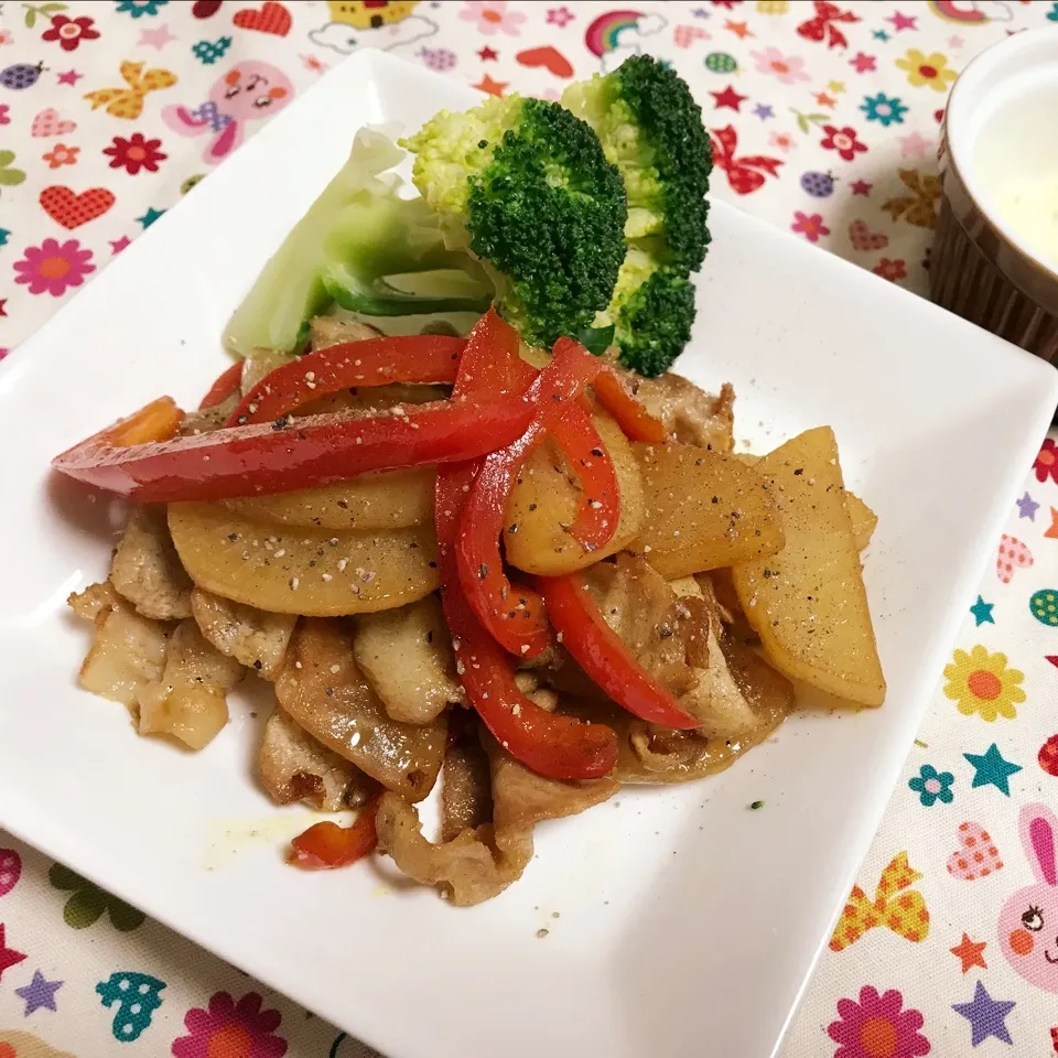 大根と豚肉のカレー風味炒め☆オレペより|ビーグルさん