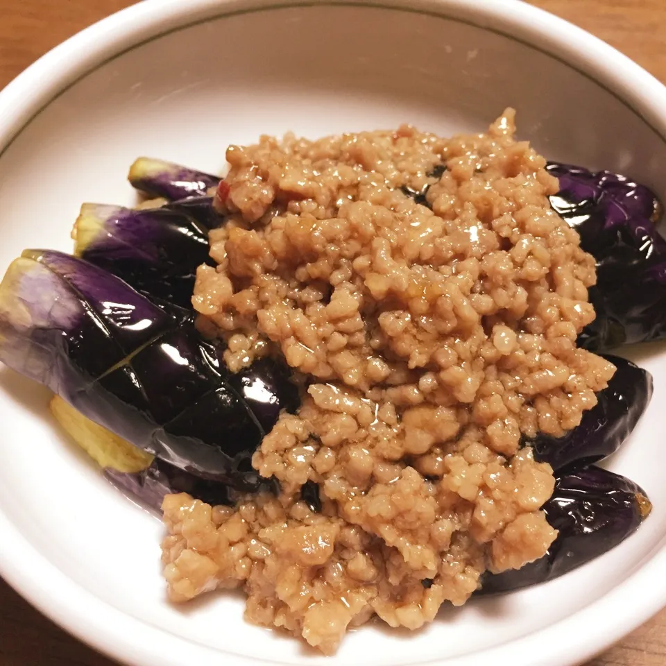 自家製ナスのひき肉餡かけ|ひだまり農園さん