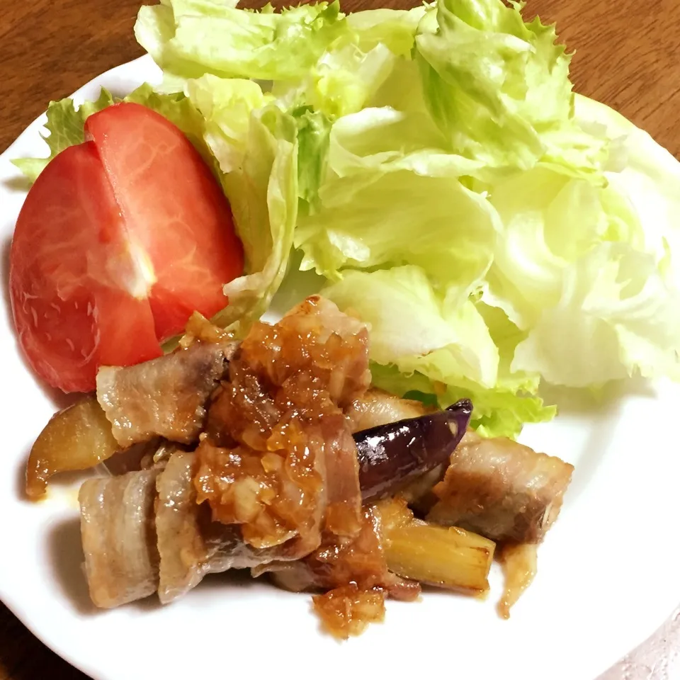 今日の晩ごはん♪茄子の豚肉巻き|ひだまり農園さん