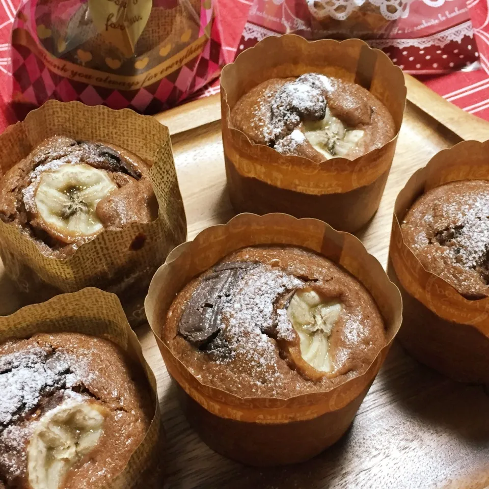 バレンタイン❤️チョコバナナのカップケーキ|ひだまり農園さん