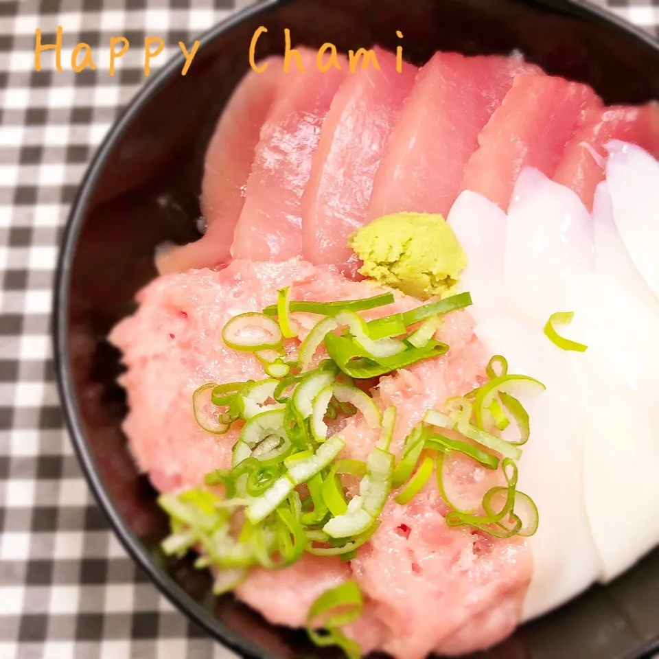 マグロとイカの丼|chamiさん