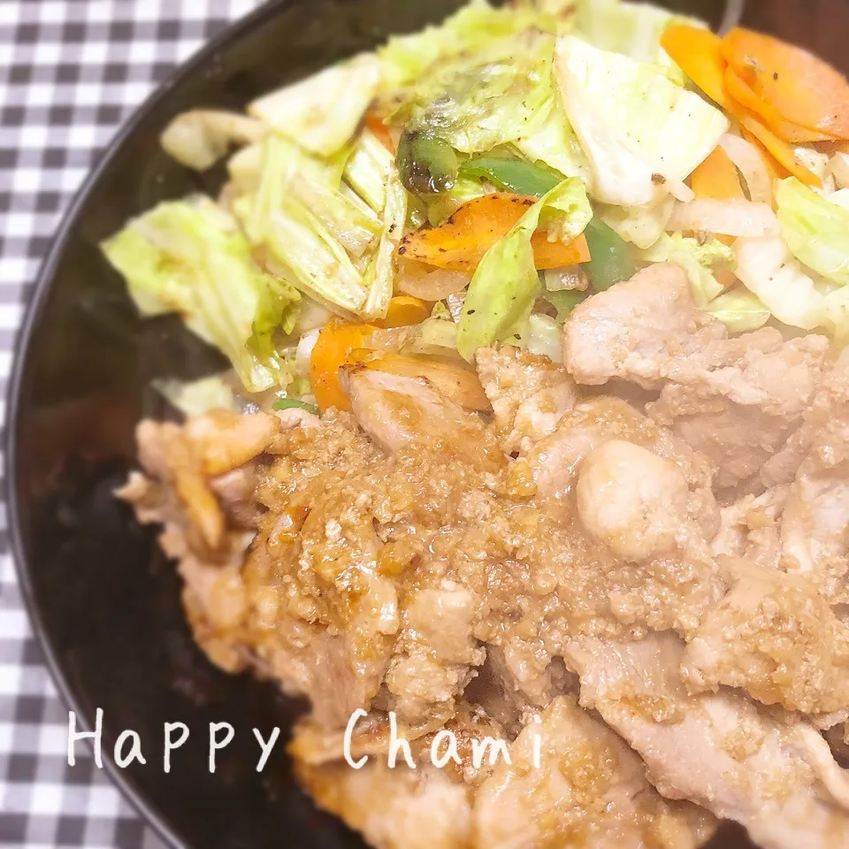 豚肉の生姜焼き&野菜炒め|chamiさん