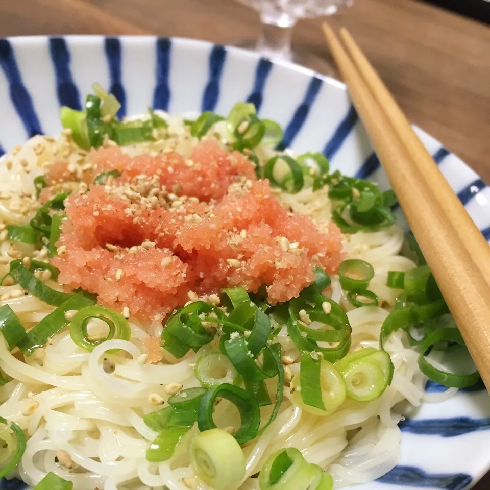 夏は素麺！ふつーに飽きたら明太そうめん☆|パウダーさん