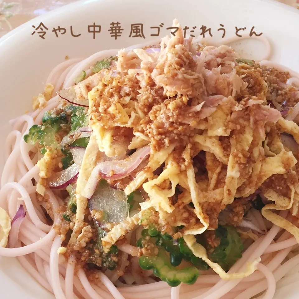 Snapdishの料理写真:冷やし中華風ゴマだれ|じぇじぇさん