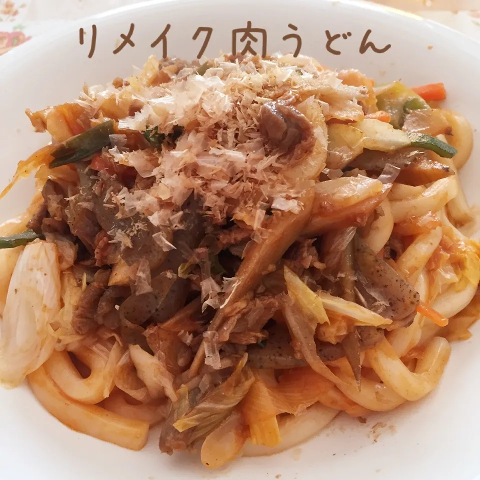 肉うどん〜夕飯のリメイク|じぇじぇさん