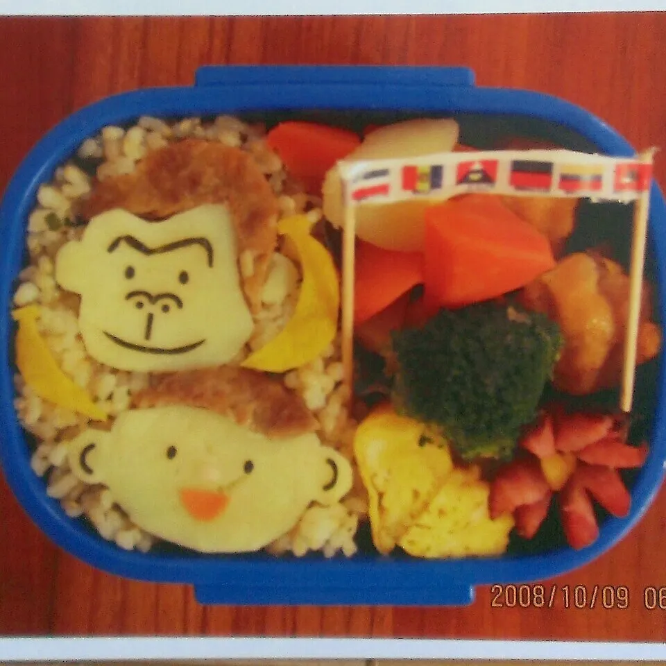 Snapdishの料理写真:☆息子の幼稚園時代のお弁当(かれこれ6年前)|momomotototokokokoさん