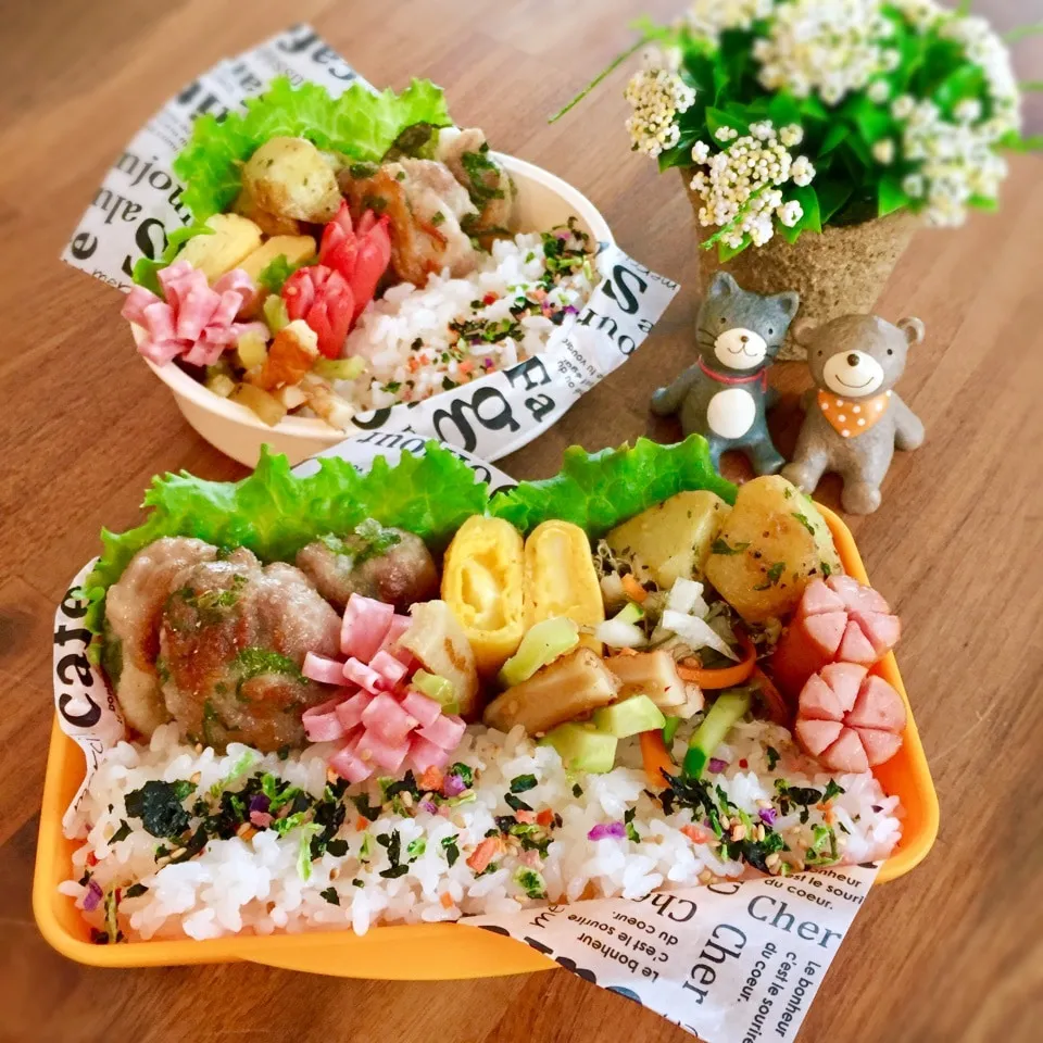 Snapdishの料理写真:週末♪豚コマバーグ弁当|rinrinさん