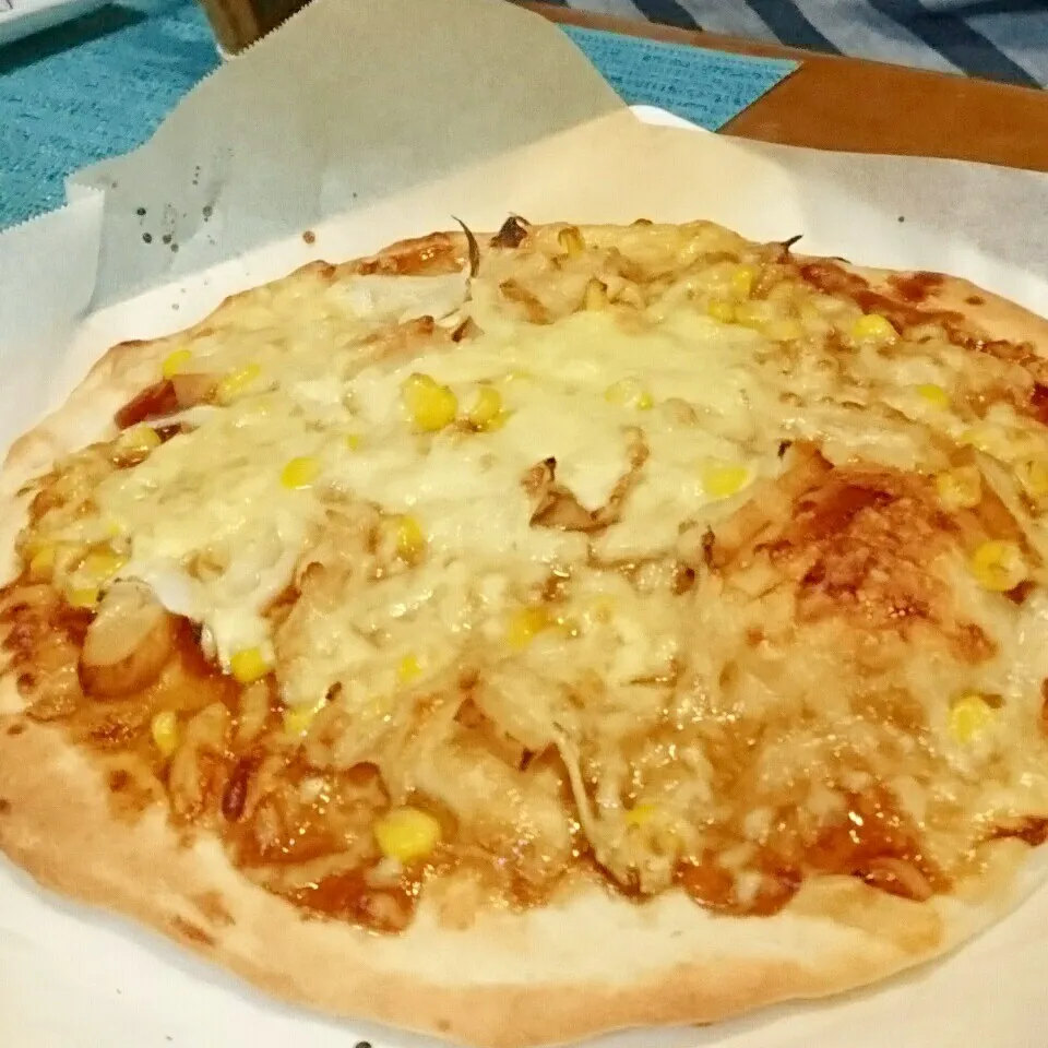 次男作・照り焼きチキンピザ🍕|りらさん