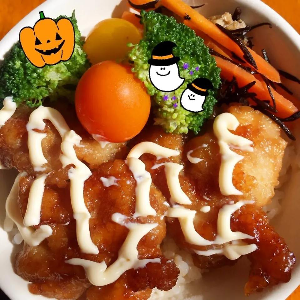 鶏胸肉のカレー照りマヨ丼|harutomomamaさん