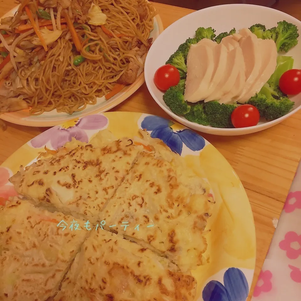 焼きそば♡シーフードお好み焼き|harutomomamaさん