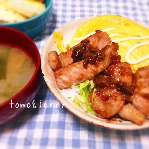 オム生姜焼き丼|mugiさん