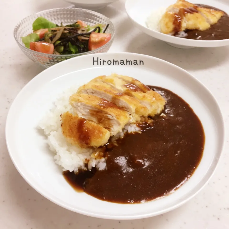 揚げないチキンカツカレー♡|ひろママさん