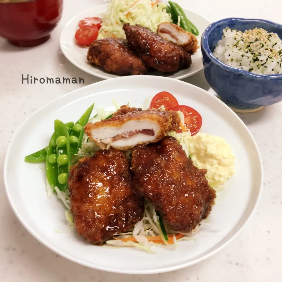 酢飯菜飯♡かおる和風梅チキンカツ丼♪|ひろママさん