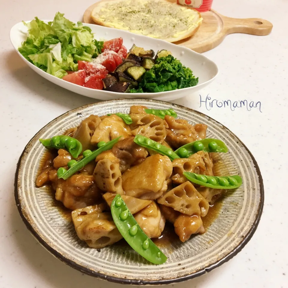 ぶりさんの♡鶏肉と蓮根の鍬焼き♪|ひろママさん