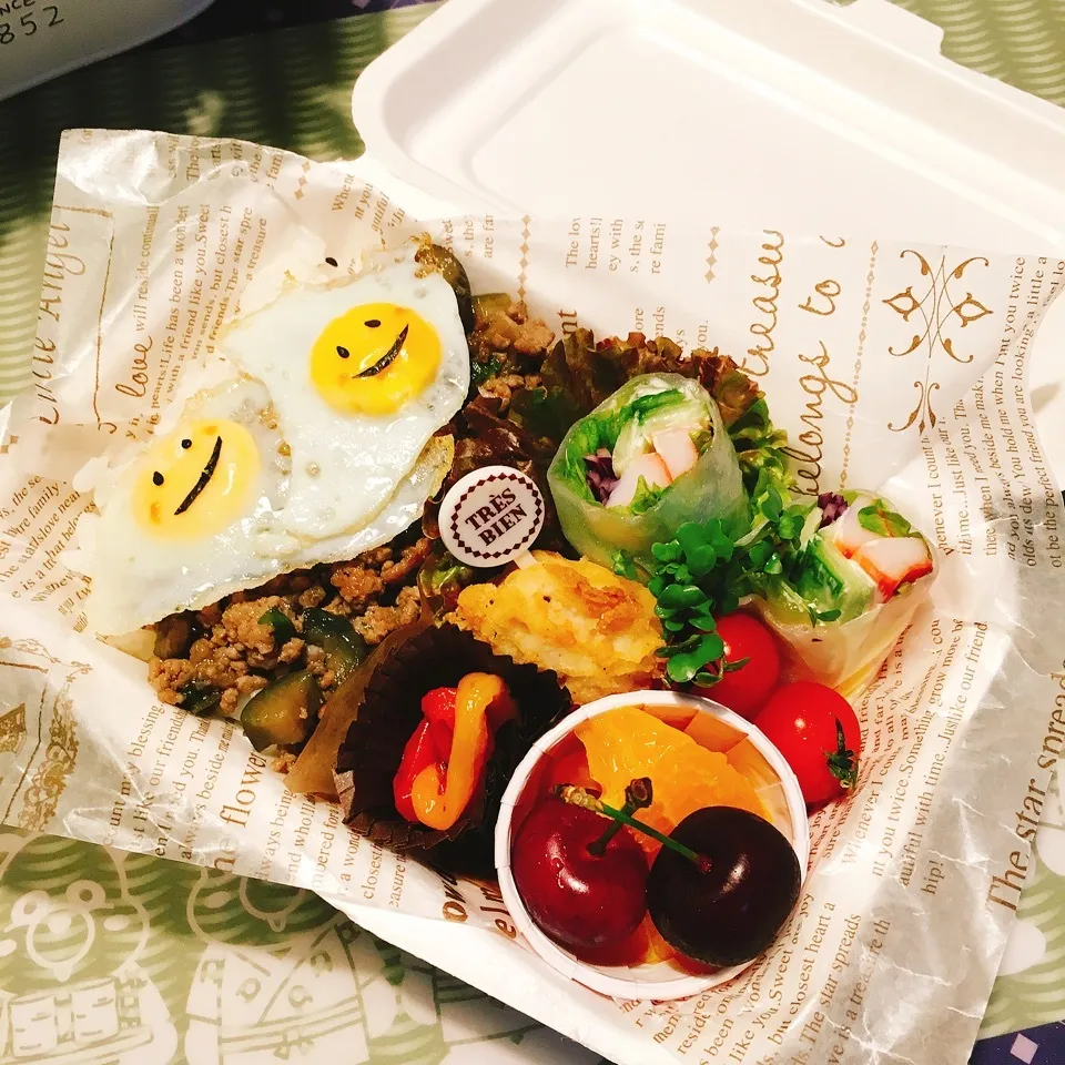 Snapdishの料理写真:ガパオライス弁当|りんごさん