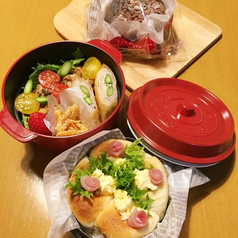 ちぎりパンのサンドイッチ弁当|りんごさん