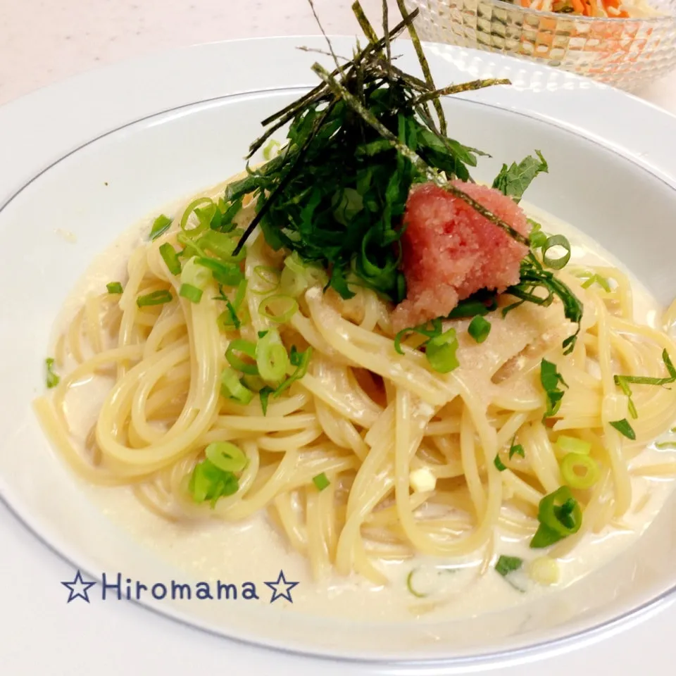 Snapdishの料理写真:豆乳deたらこの和風パスタ♡混ぜるだけ♪|ひろママさん