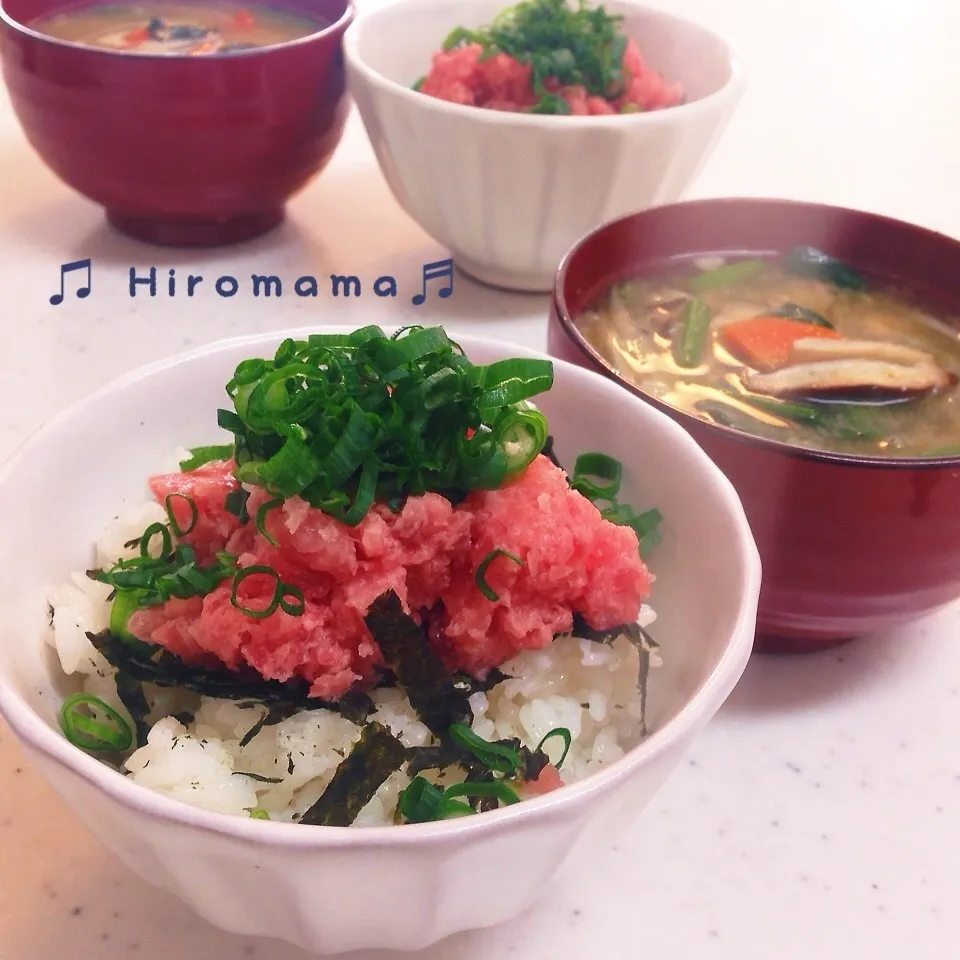 ネギトロ丼でお昼ごはん( *´꒳`*)੭⁾⁾|ひろママさん