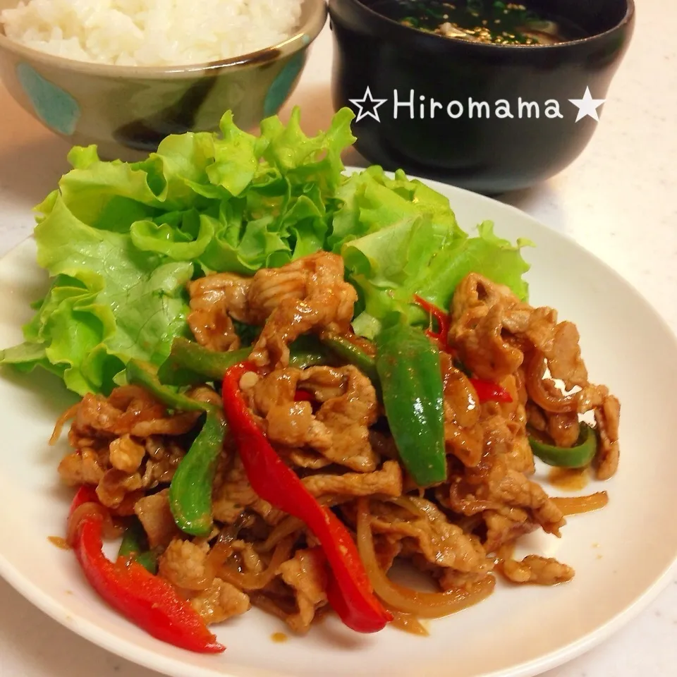 ポークケチャップ炒め定食♬|ひろママさん