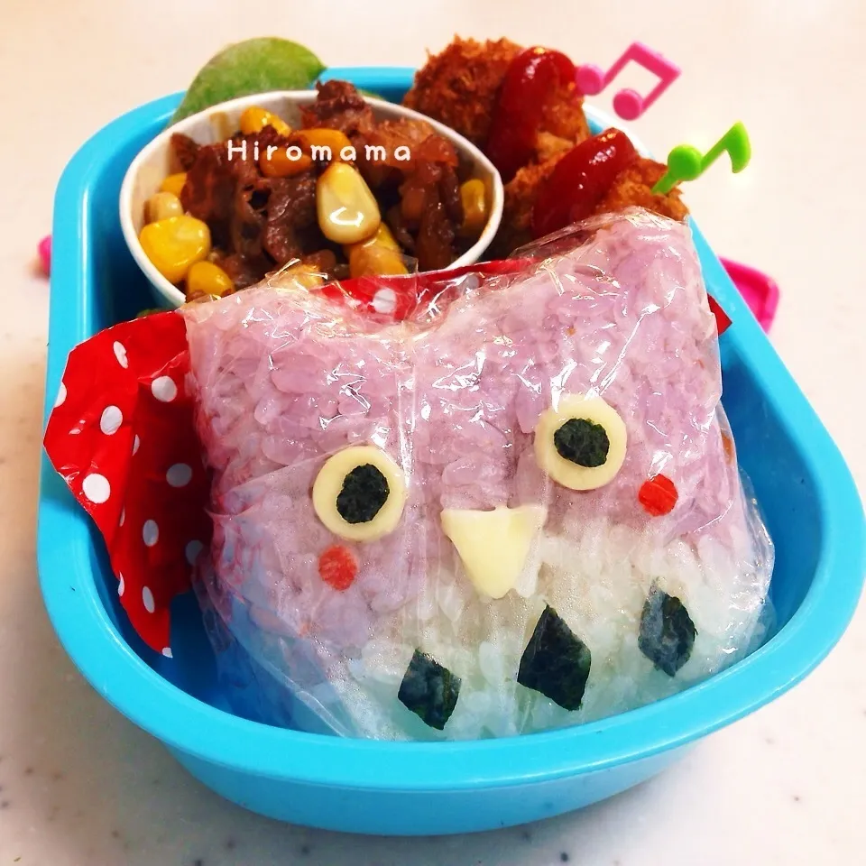 フクロウのおにぎり弁当♪|ひろママさん