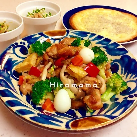 秋バテ解消♬鳥肉とたっぷり野菜の炒め物！|ひろママさん