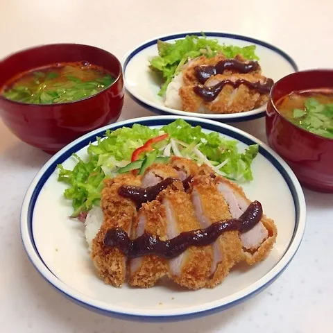 どーん！と味噌カツ丼(σ´∀｀)σ|ひろママさん