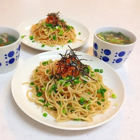 Snapdishの料理写真:たらこ焼きそばでランチ(´・∀・)ﾉ|ひろママさん