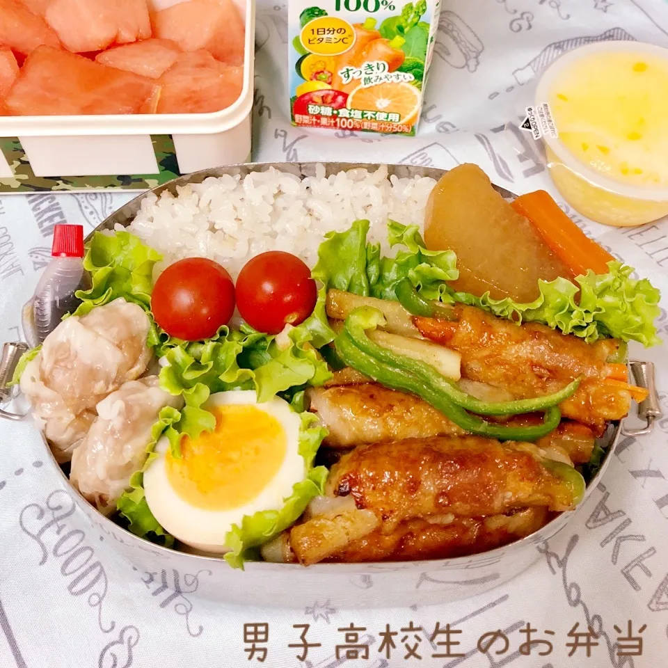 Snapdishの料理写真:高2男子のお弁当 肉巻き 焼売|チャコさん