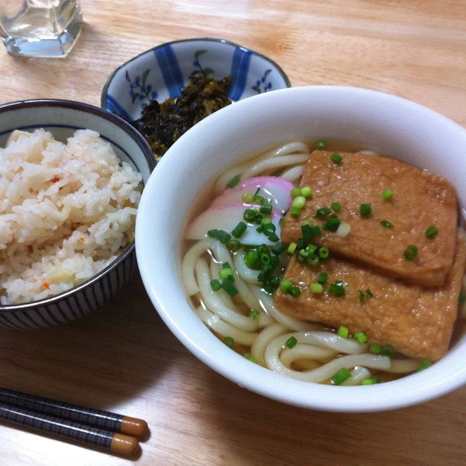 筍ご飯ときつねうどん|せんちゃんさん