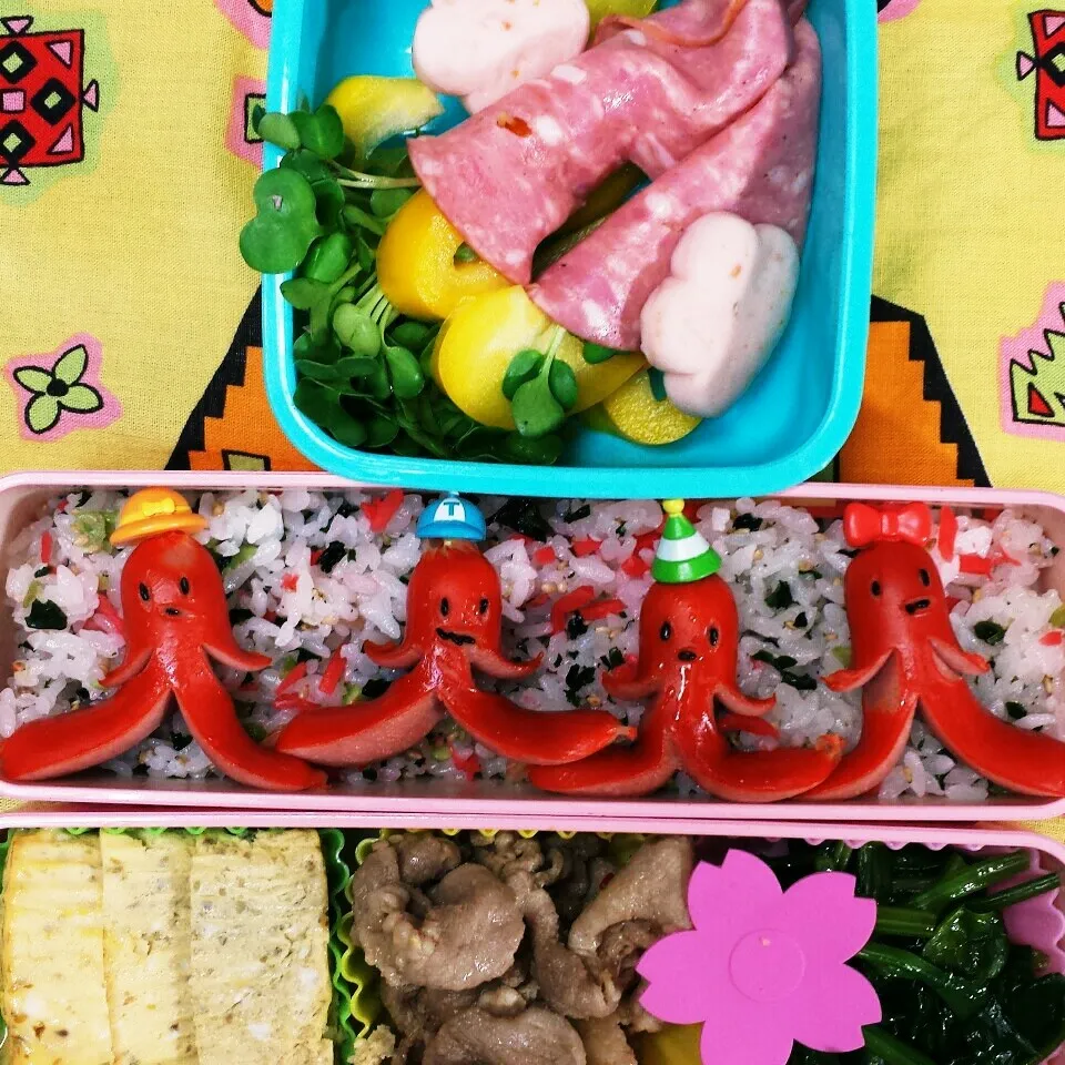 partyPeopleなソーセー人弁当|きつねこかあさんさん