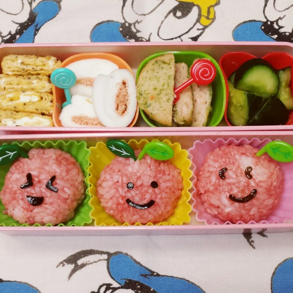 リンゴ🍎ちゃん弁当|きつねこかあさんさん