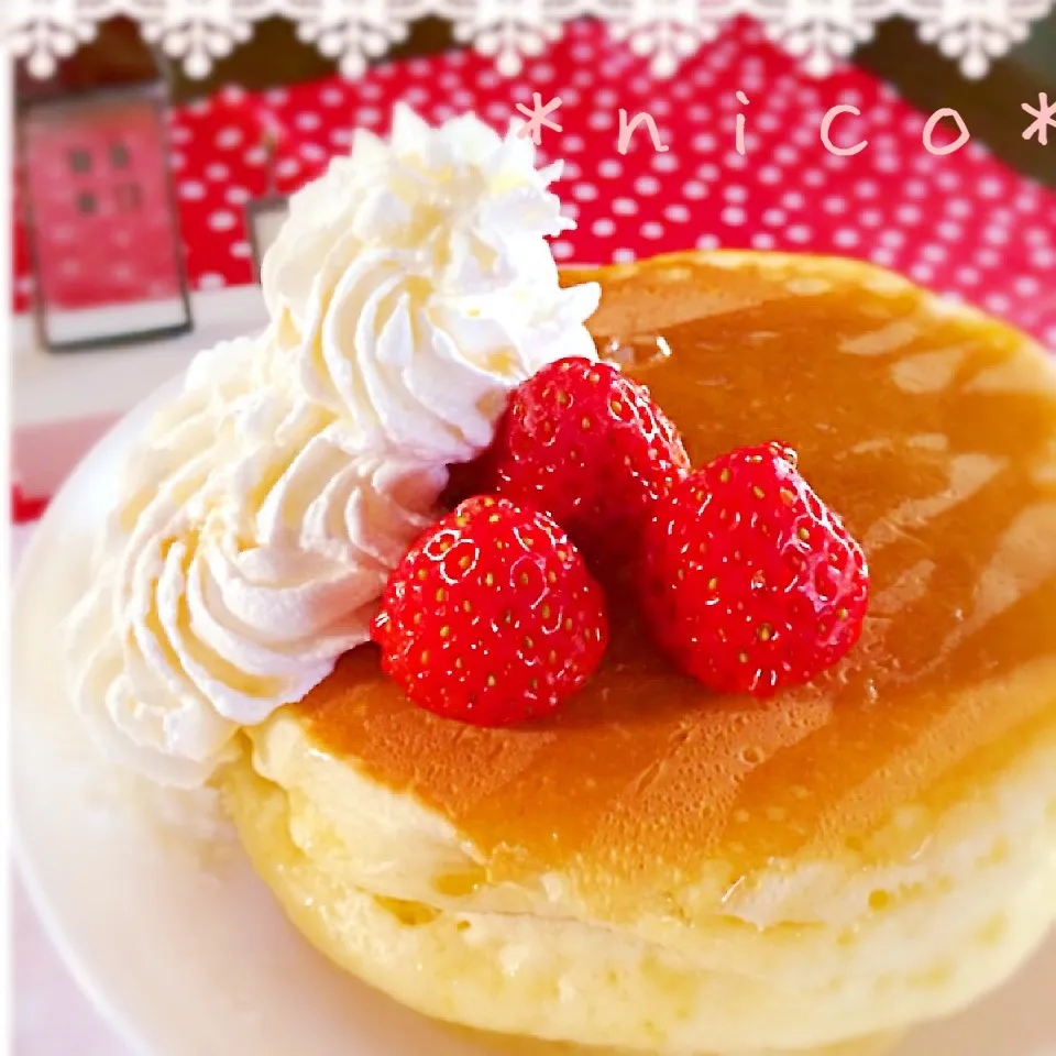 Snapdishの料理写真:ＨＭでふわふわホットケーキ♡|にこさん