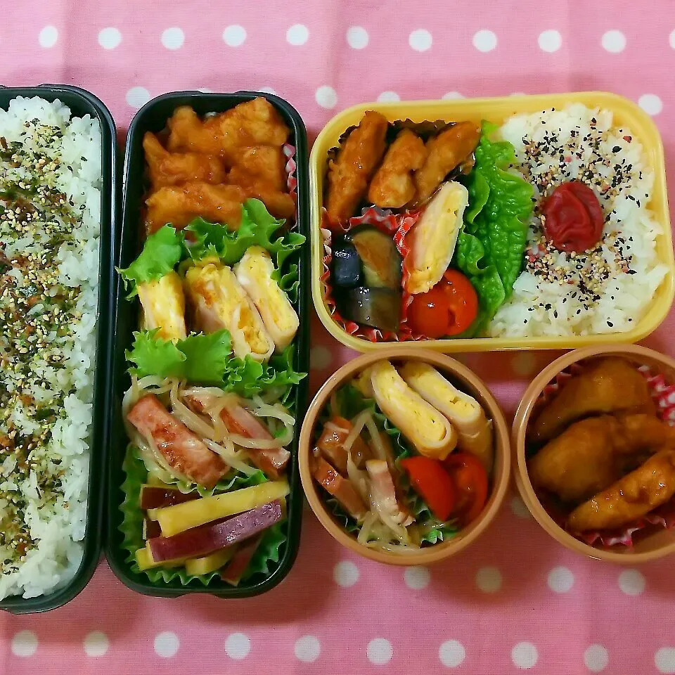 息子と娘弁当＋おかん弁|まりさん