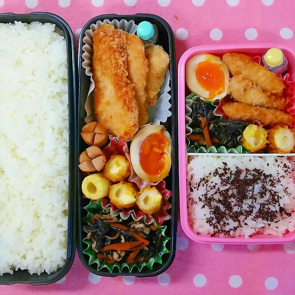 Snapdishの料理写真:息子と娘弁当|まりさん