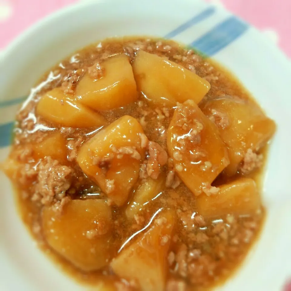 じゃが挽き肉の甘辛餡|まりさん