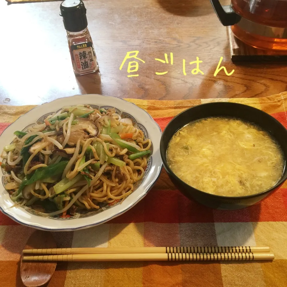 香港焼きそば、中華玉子スープ|yakinasuさん