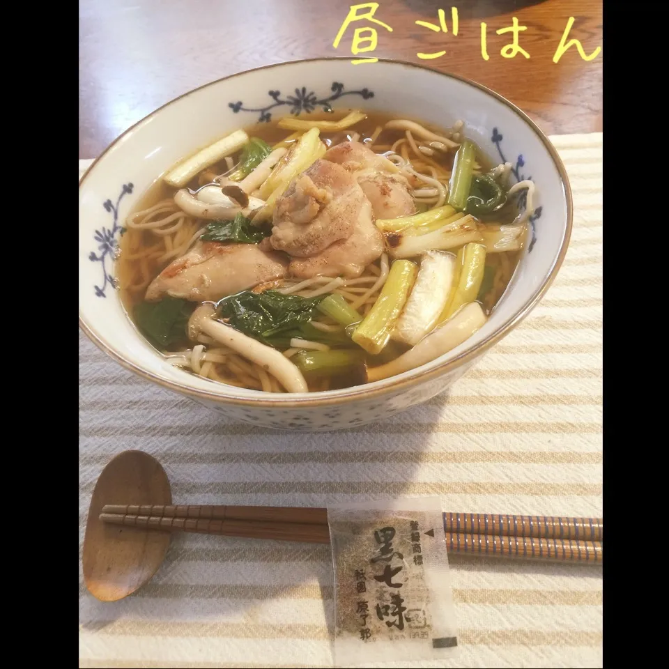 鶏もも肉で鴨南蛮風蕎麦|yakinasuさん