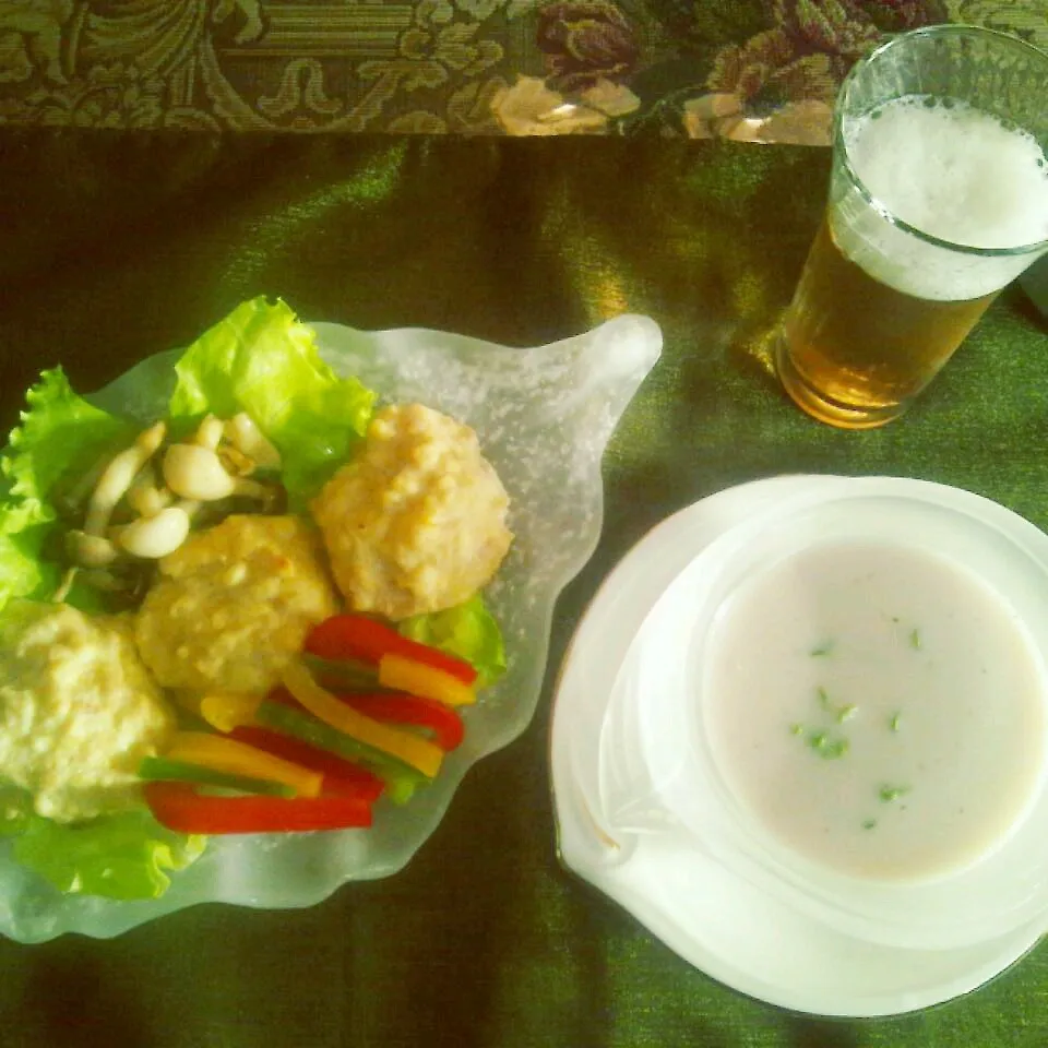 夏の家カフェのヴｲシソワーズ♪&ma＊naの豆腐ナゲット|henryさん