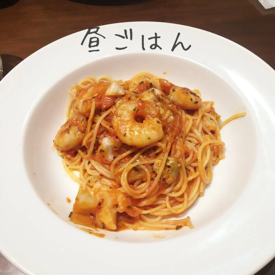 地下がいのハーブスでランチ 海老の辛いトマトソースパスタ|yakinasuさん