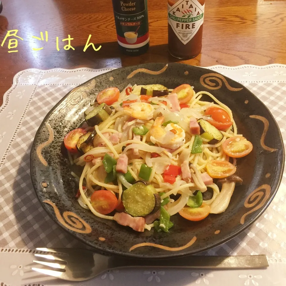 寝かせたもちもちパスタでペペロンチーノ|yakinasuさん