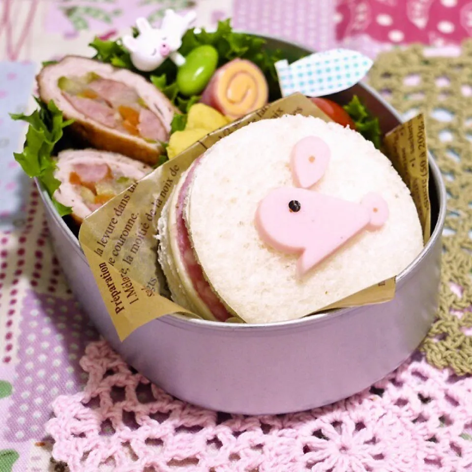 和風うさぎサンド弁当|kurokomamaさん