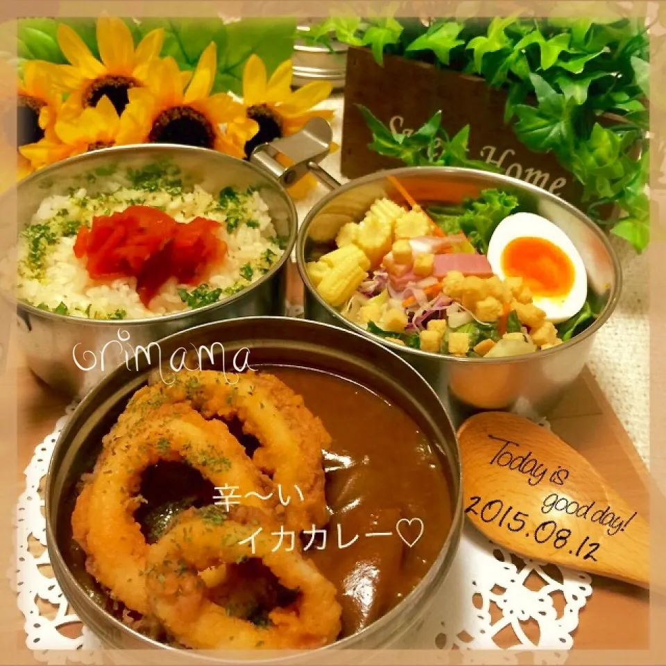 元気モリモリ～☆辛さに挑戦！？イカカレー弁当♡|chouchouさん