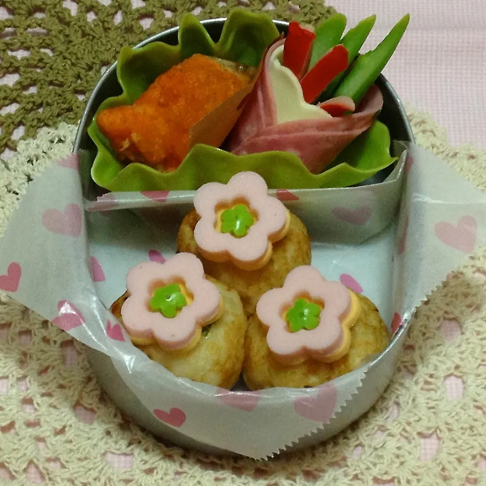 花デコタコ焼き弁当|kurokomamaさん