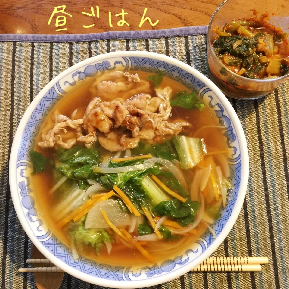 醤油ラーメン、野沢菜醬のせ|yakinasuさん