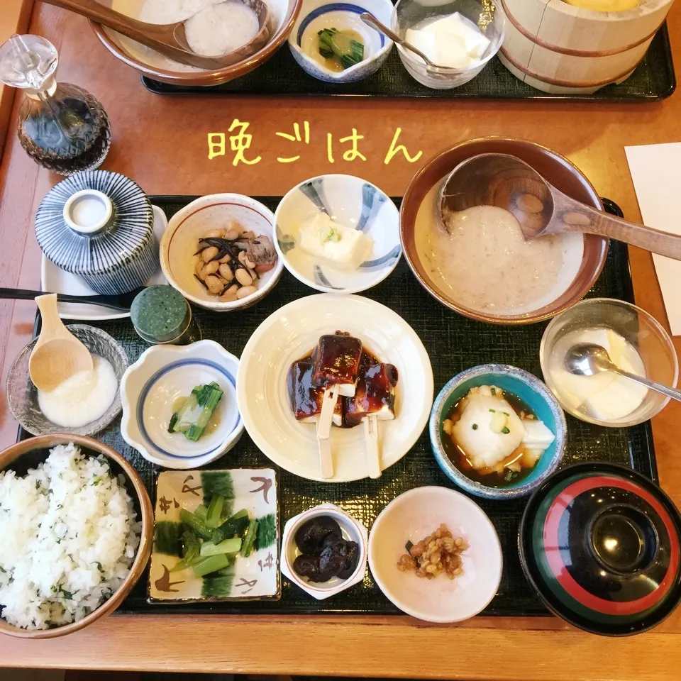 Snapdishの料理写真:田楽、とろろ、菜めしの定食|yakinasuさん