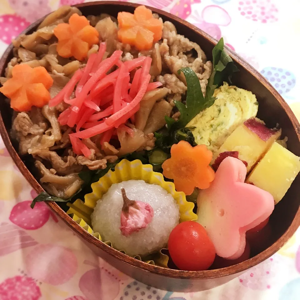 Snapdishの料理写真:舞茸牛丼弁当|Yumiko Ozakiさん