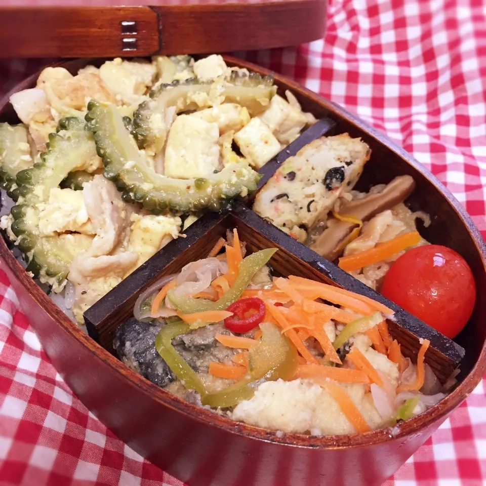 Snapdishの料理写真:夏の曲げわっぱ弁当|Yumiko Ozakiさん